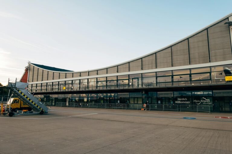 Contemporary design of Allgäu Airport, Memmingen in Germany.